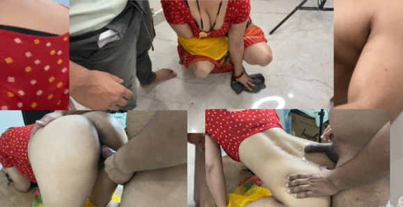 Hintli hizmetçi ev sahibi tarafından sert sikiliyor