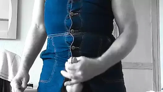Denim önlüklü tulum elbise eğlenceli