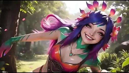 Ormanda Sıcak Neeko Bikini ve Yüz Boşalması