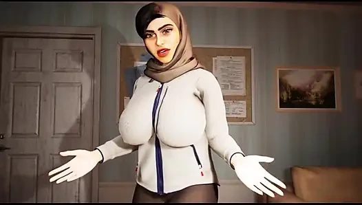 Başörtüsü ve büyük göğüslü Müslüman kız sevişti.