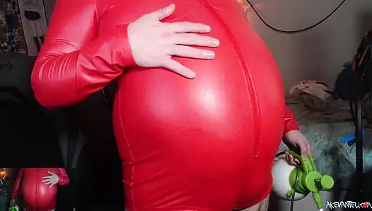 Kırmızı pleather vücut tulumu hava şişmesi