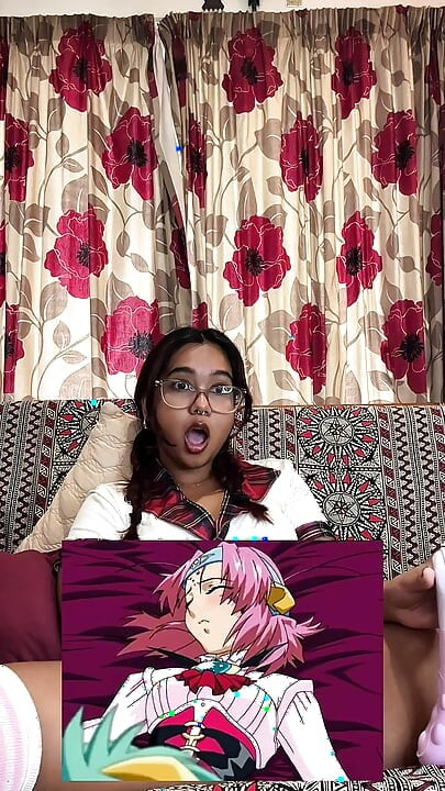 Petite Desi Mia Z reacts to hentai GTS Viper ep 1