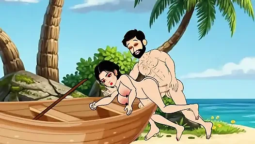 Koca ve karı teknede oturup denize gittiler ve orada koca, büyük penisli güzel bir karısını sevişti, büyük göğüslü güzel bir eş.