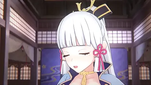 Genshin impact - ayaka ve aether tutkulu seks sahnesi - tatlı inleme - 3 boyutlu hentai animasyon
