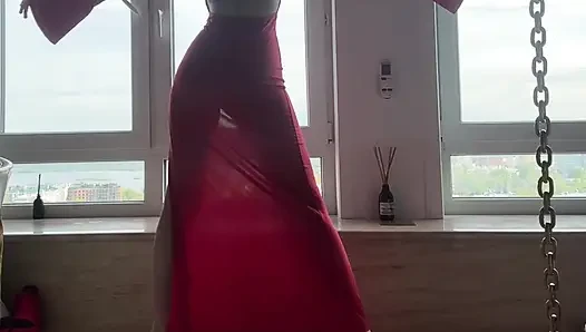 Evde rahatlatıcı - yoga - mükemmel şeffaf elbise
