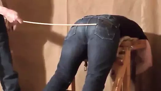 Caned üzerinde sıkı kot baba çocuk