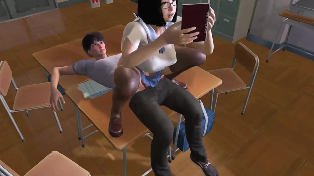 Asyalı kız arkadaşının üstünde ders çalışıyor : 3 boyutlu hentai