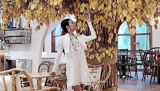 Small Asian Girl having fun with White Guy in many ways