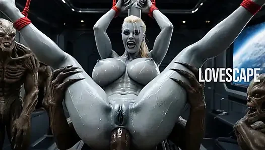 Uzaylı kız ilk kez anal seks yapıyor ve anında pişman oluyor