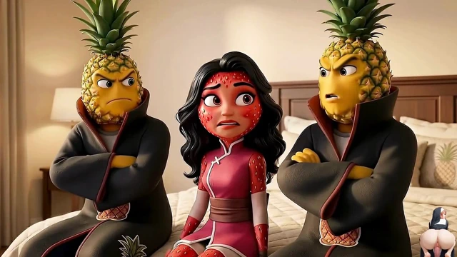 Meyve dizisi: bölüm 3 - sevimli çilekli kız ve ananas kızı şehvetli yapay zeka hentai'lerini paylaşıyor