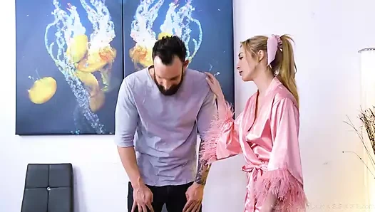 Nuru Massage - Naughty Aiden Ashley Gives POV Massage to Her Sibling's Hubby