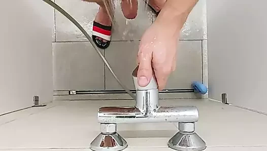 Gym shower wank