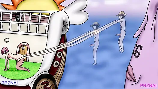 Luffy bütün pasta adasında zehirlendi. One Piece Old Ver