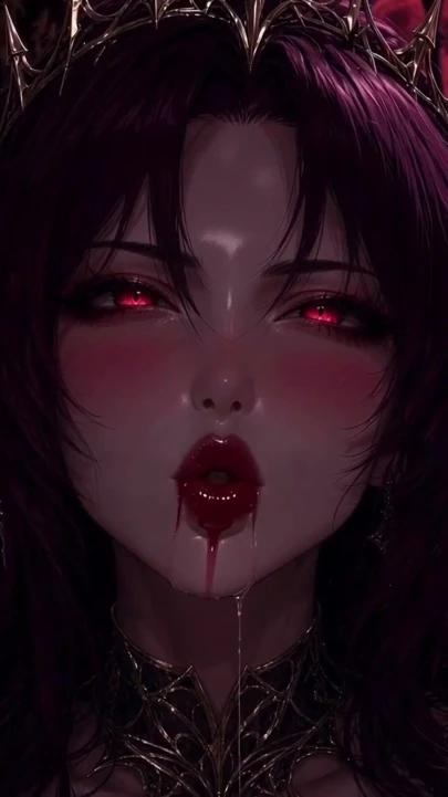 3d anime vampire queen masturbating in the light of the blood moon | Clip 3