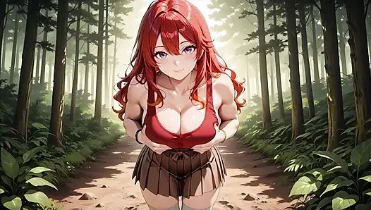 Ateşli kızıl saçlı bomba tutkulu orman sikişi - etek ve beyaz çorap damlayan