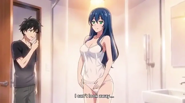 Stepbrother watch stepsister while she is taking shower 3D Anime