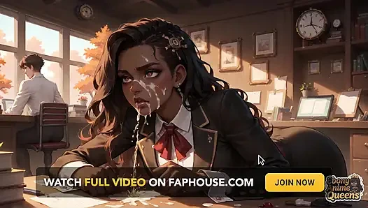 Ateşli zenci bir adam üniversiteli bir kıza vuruyor, gravy'yi yüzüne sıçratıyor. Aynı zamanda, masada doruk noktası var!