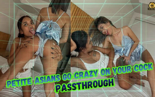 Minyon Asyalılar pas geçerken yarağının üzerinde çıldırıyor