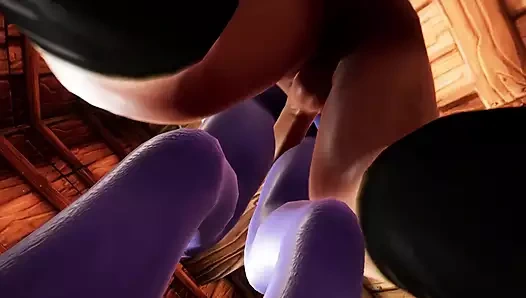 Draenei kız kalça mastürbasyonu - warcraft parodisi