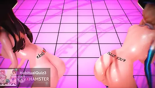 Kizuna ai ve mirai akari hedef görev çağrısı seks sert sevimli cosplay 3d hentai mmd r18
