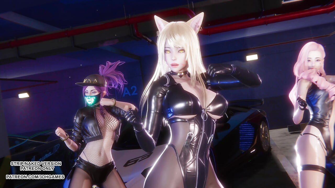 Mmd girl crush - drive ahri seraphine akali ateşli kpop dans league of legends