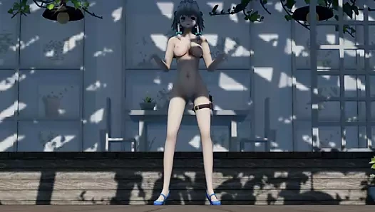 Kız elbisesiz dans ediyor Mısırlı kedinin dansı