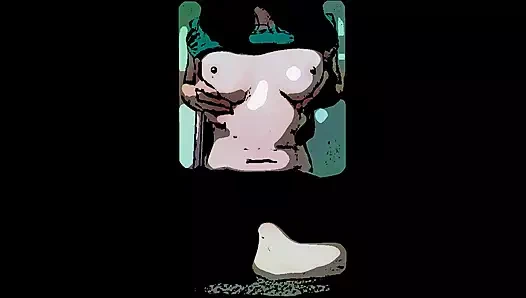 Çizgi film seksi kız doğal göğüslerine ve sert meme uçlarına mastürbasyon yapıyor