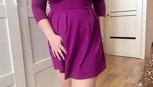 Beyaz külotla mastürbasyon, titreşerek orgazm