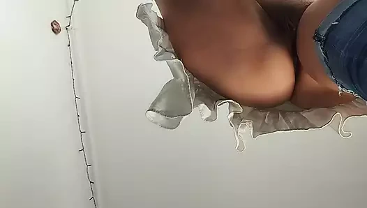 Naughty sexy milf tries on naked clothes. Latin hairy pussy tries on clothes in bed.