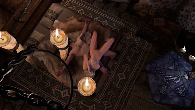 İnce sarışın yarağa yandan biniyor: skyrim porno parodi