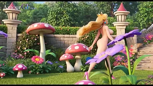 3 boyutlu animasyon prenses peach bahçede her şeyi derine alıyor
