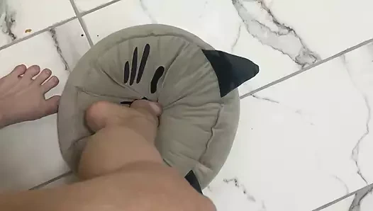 Foot Domination - Crushing Pillow Cat Under Giantess Feet POV
