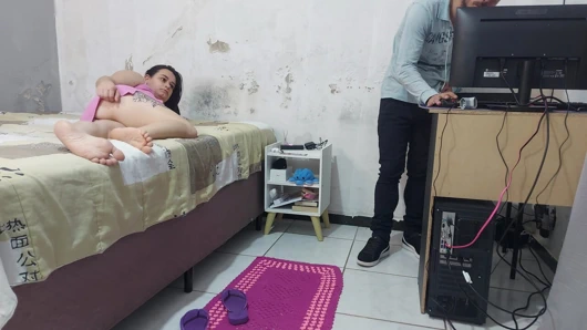 Lonely Housewife Can't Resist the Internet Technician and Makes Her Husband a Fool!