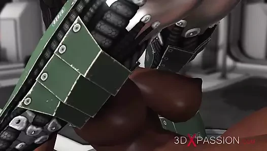 Exoplanet'te seks! Bilim kurgu androidi ana kampta ateşli bir zenci kızla sert sikişiyor