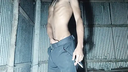 Hot boy jerked big cock with smoking part-1