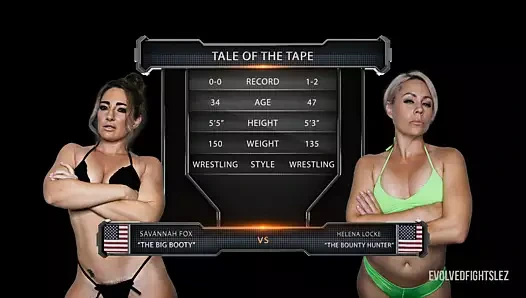 Savannah tilki içinde bir lezbiyen güreş kavga karşı helena locke