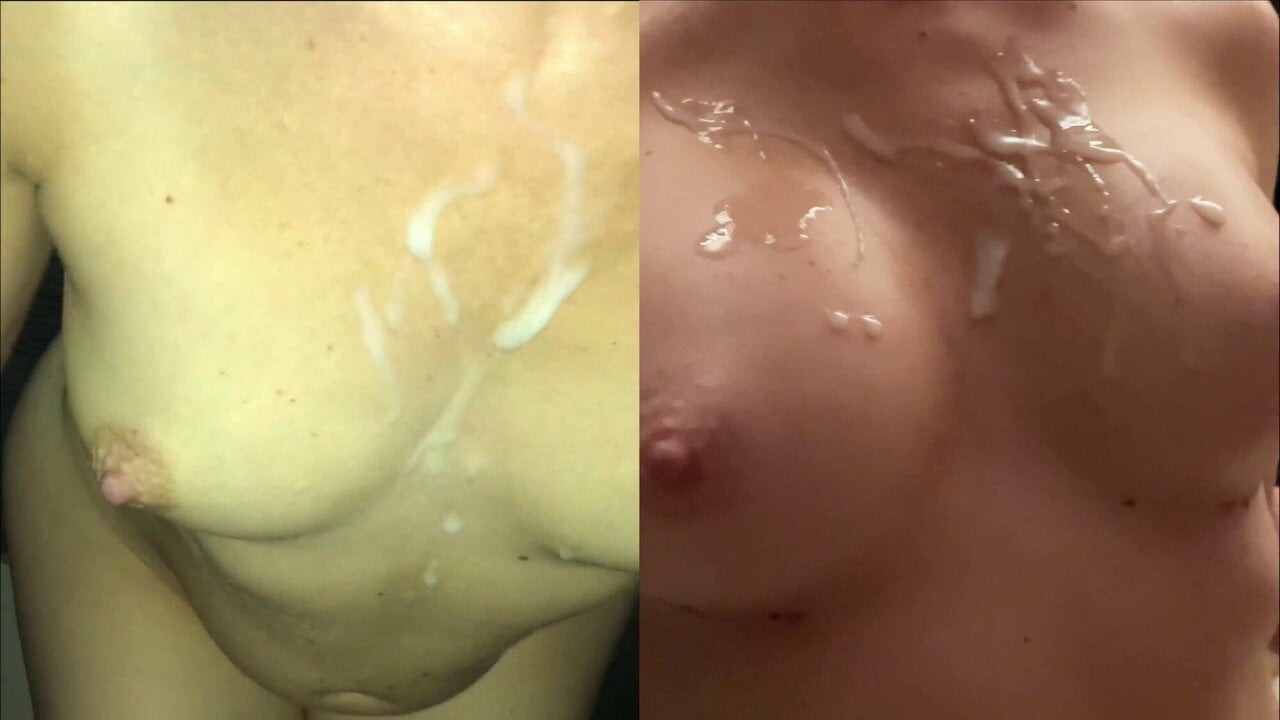 Benim sahte vs gerçek memeler cumshot karşılaştırma