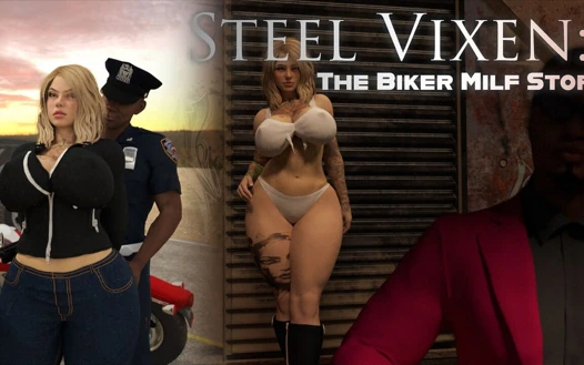 Motorcu orta yaşlı seksi kadın yarış oyunu