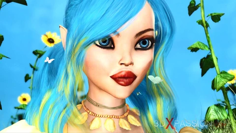 Büyük canavar zindanda kelepçeli bir fantezi kız elf kâkül