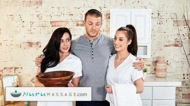 Nurumassage – Whitney Wright ile 1 müşteri için 2 masöz