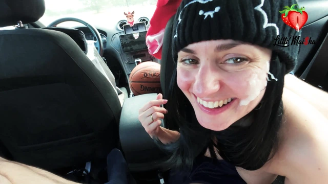 Tight and skinny black-haired basketball player gets fucked hard in a stranger's car