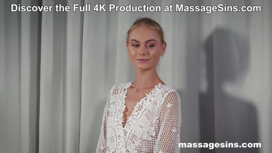 Oiled Blonde with Tattoos Enjoys Sensual Massage and Soft Oral at MassageSins