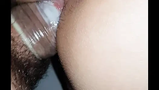 He Secretly Removed Condom and Filled My Pussy up with Cum on the Dinner Table