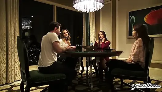 Avi Love, Bambi, Sami Parker James Deen ile ters grup seks yapıyor