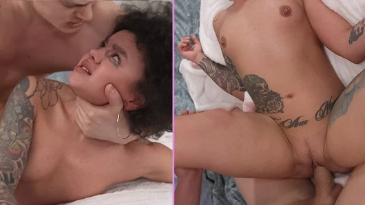 Aç minyon kız titriyor ve büyük bir yarağa boşalıyor. 4K HD Tim Team