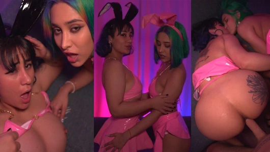 İki azgın sürtük Mira ve Roxy bu adamı sertçe boşaltmayı biliyor