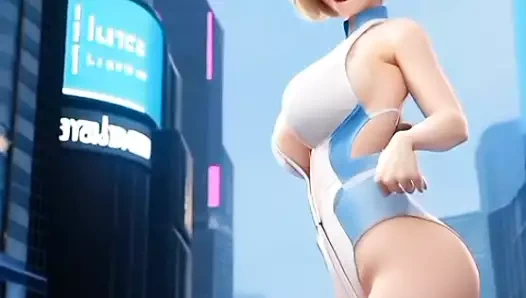 Isabelle Dupond cyberpunk şehir gösterisi videosu (Ai modeli)