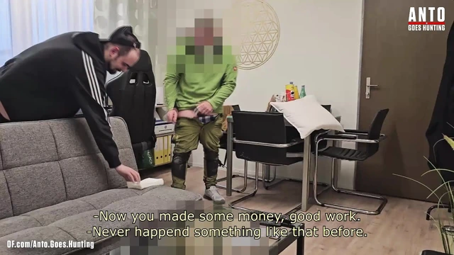 Heterosexual Gardener gets his big cock sucked by a gay guy for the first time - gay for pay