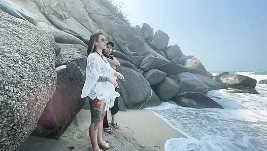 I Was Caught Having Completely Naked Sex on the Beach - Threesome on the Beach