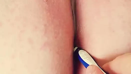 Brushing my Horny BBW Wife's Delicious Asshole
